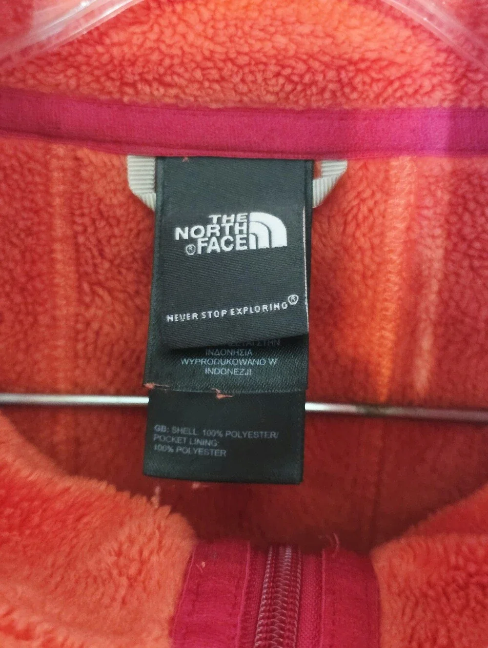 The North Face Fleece Jacket Large Red Orange